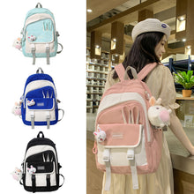 Lade das Bild in den Galerie-Viewer, Backpack College Style Schoolbag Women's Casual Korean-Style Large Capacity Junior and Middle School Students Fashionable