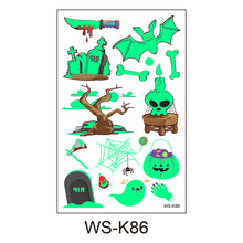Lade das Bild in den Galerie-Viewer, 20PCs Eco-friendly Non-Toxic Children Cartoon Luminous Tattoo Stickers Halloween Carnival Party