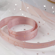 Load image into Gallery viewer, 2 Rolls Christmas Packing Materials 14 Colors 2.5cm*45M Thread Ribbon Heartbeat ECG Flowers Gift Ribbon