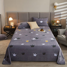 Lade das Bild in den Galerie-Viewer, Flannel Bed Sheet Fleece-Lined Thickened Double-Sided Coral Fleece Flannel Winter Milk Crystal Velvet Blanket