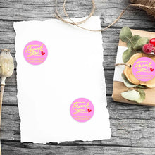 Load image into Gallery viewer, 2x500pcs Xmas Christmas Stickers Roll Label Rose Red Pink and Bronze Thank You Thank You Gift Sealing