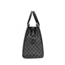 Lade das Bild in den Galerie-Viewer, Plaid Leather Horizontal Handbag Large Capacity Trendy Gym Bag Travel Bag