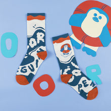 Load image into Gallery viewer, 3 Pairs Trendy Cute Adult Women's Socks Autumn Winter Cotton Cartoon Penguin Tube Socks