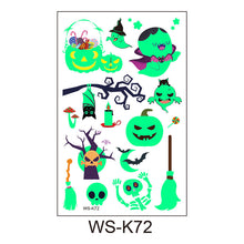 Lade das Bild in den Galerie-Viewer, 20PCs Eco-friendly Non-Toxic Children Cartoon Luminous Tattoo Stickers Halloween Carnival Party