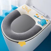 Load image into Gallery viewer, 3pcs Toilet Seat Cover Pads Winter Thicker Pad Cushion Elephant Coral Fleece Closestool Cushion Zipper Waterproof Universal