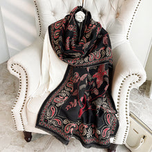 Lade das Bild in den Galerie-Viewer, Women's Scarf Shawl Outer Match Winter Office Nap Blanket Cheongsam Blanket Cashmere-like Tassel Warm