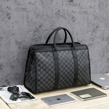 Lade das Bild in den Galerie-Viewer, Plaid Leather Horizontal Handbag Large Capacity Trendy Gym Bag Travel Bag