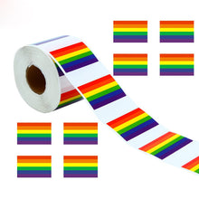 Load image into Gallery viewer, 2x500pcs Rainbow Xmas Gay Valentine's Day Gay Pride Rainbow Sticker Square Sticker tape