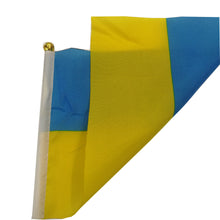 Lade das Bild in den Galerie-Viewer, 30pcs No.8 Flag of Ukraine 14 * 21cm Polyester Banner Ukraine Hand Signal Flag