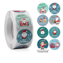 Load image into Gallery viewer, 2x500pcs Christmas Xmas Santa Claus Elk Merry Christmas Christmas Stickers tape