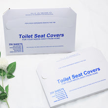 Load image into Gallery viewer, 3pcs Water-Soluble Paper Toilet Seat Cover Disposable Toilet Mat Household 1/2 Fold Wood Pulp 250 Sheets Toilet Seat Paper
