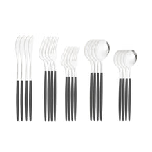 Lade das Bild in den Galerie-Viewer, 304 Stainless Steel Flatware Sets 20PCs Bright Golden Knife Fork Dessert Spoon and Fork Set