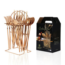 Lade das Bild in den Galerie-Viewer, 304 Stainless Steel Flatware Sets Knife, Fork and Spoon 24-Piece Set