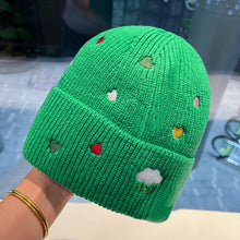 Load image into Gallery viewer, Warm Winter Knit Beanie Hats Rainbow Color Love Embroidered Wool Women Cycling Unisex