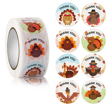 Load image into Gallery viewer, 2x500pcs Christmas Xmas Boy Girl Pumpkin Turkey Happy Envelope Gift Stationery Book Decoration Sticker tape