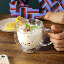 Lade das Bild in den Galerie-Viewer, Xmax Christmas Cup Gift Mingshangde Double-Layer Glass Cute Good-looking Milk Coffee
