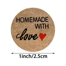 Load image into Gallery viewer, 2x500pcs Xmas Christmas Stickers Roll Label Kraft Home Made with Love Love Love Gift Baking Cake Biscuit
