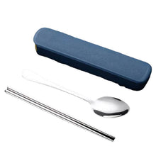 Lade das Bild in den Galerie-Viewer, 304 Stainless Steel Flatware Sets Outdoor Portable Travel Spoon Fork Three-Piece Set Including Chopsticks