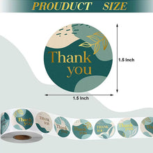 Load image into Gallery viewer, 2x500pcs Christmas Xmas Green Plant Thank You Sticker Gift Envelope Bouquet Stationery Decoration Label tape