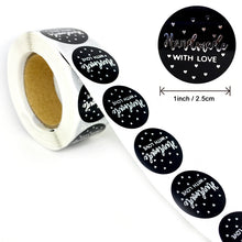 Load image into Gallery viewer, 2x500pcs Christmas Xmas Black Hot Silver Thank You Sticker Gift Sealing Adhesive Label tape