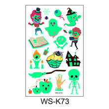 Lade das Bild in den Galerie-Viewer, 20PCs Eco-friendly Non-Toxic Children Cartoon Luminous Tattoo Stickers Halloween Carnival Party