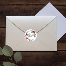 Load image into Gallery viewer, 2x500pcs Xmas Christmas Stickers Roll Label Floral Ring Thank You Kraft Envelope Gift Sealed