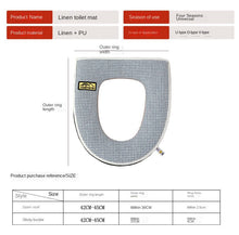 Load image into Gallery viewer, 3pcs Toilet Seat Cover Pads Linen Summer Thin Section Zipper Four Seasons Healthy And Soft
