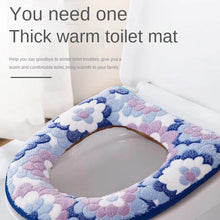 Load image into Gallery viewer, 3pcs Toilet Seat Cover Pads Home Circle Net Red Thicker Fleece-Lined Large Winter