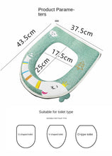 Load image into Gallery viewer, 3pcs Toilet Seat Cover Pads Linen Summer Cartoon Elephant Breathable Zipper Closestool Cushion