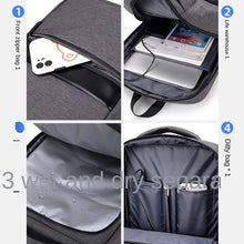 Lade das Bild in den Galerie-Viewer, Backpack Business Casual Computer Bag Large Capacity USB Rechargeable Oxford Cloth Travel