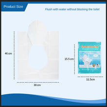 Load image into Gallery viewer, 3pcs Soluble Water Disposable Toilet Mat English Style Mono-Sheet Tape Toilet Paper Hotel Supplies Toilet Seat Paper