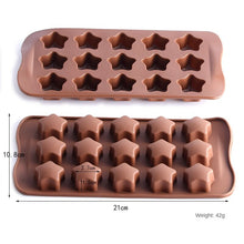 Load image into Gallery viewer, 2pc Silicone Mold 15-Piece Five-Pointed Star Chocolate Mold 3D Shape Handmade Model