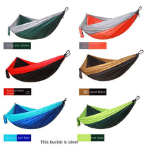 Load image into Gallery viewer, 270*140cm Camping Hammock Dormitory Outdoor Leisure Parachute Cloth Super Lightweight Quick-Drying Nylon