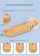 Load image into Gallery viewer, 29cm Mini Wooden Bowling Toddler Parent-Child Interactive Desktop Game
