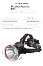 Lade das Bild in den Galerie-Viewer, Head Light Strong Light Led Charging Long Shot Camping Fishing Long Endurance Induction