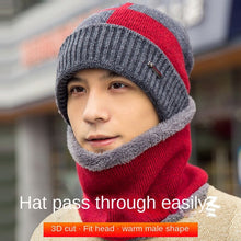 Lade das Bild in den Galerie-Viewer, Warm Winter Knit Beanie Hats Men 'S Winter Warm Wool Tide Big Head Scarf Wool Scarf Unisex