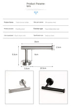 Lade das Bild in den Galerie-Viewer, 304 Stainless Steel Black Tissue Holder Bathroom Roll Stand Bathroom round Punch