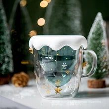 Lade das Bild in den Galerie-Viewer, Xmax Christmas Cup Gift Tree Glass Star Wish Insulated Double-Layer Breakfast Mark Wish