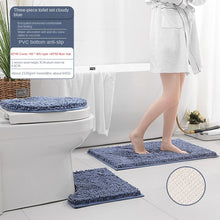 Load image into Gallery viewer, 3pcs Toilet Seat Cover Pads Thicker Chenille Three-Piece Floor Bathroom Absorbent Carpet