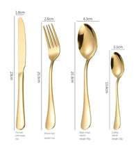 Load image into Gallery viewer, 304 Stainless Steel Flatware Sets Family Western Food/Steak Knife Fork Spoon Wooden Box 24-Piece Gift Tableware Set