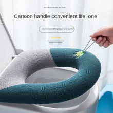 Load image into Gallery viewer, 3pcs Toilet Seat Cover Pads Thicker Zipper Cushion Knitted Ring O-Ring Universal