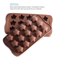 Load image into Gallery viewer, 2pc Silicone Mold 15-Piece Five-Pointed Star Chocolate Mold 3D Shape Handmade Model