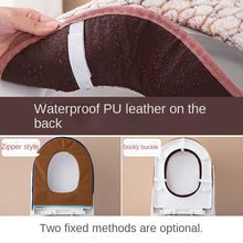 Load image into Gallery viewer, 3pcs Toilet Seat Cover Pads Home Circle Net Red Thicker Fleece-Lined Large Winter