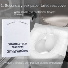 Load image into Gallery viewer, 3pcs Soluble Water Disposable Toilet Mat Design Wood Pulp Aircraft Toilet Seat Cushion