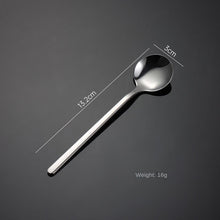 Load image into Gallery viewer, 304 Stainless Steel Flatware Sets Small round Spoon Dessert Coffee Spoon Fruit Fork Mirror Polished Titanium Plated PVD