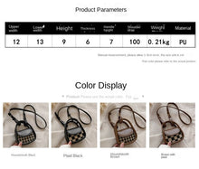 Lade das Bild in den Galerie-Viewer, Women Ladies Handbag Ins Mini Chessboard Grid Houndstooth Lipstick Headset Portable Crossbody