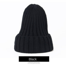 Lade das Bild in den Galerie-Viewer, Warm Winter Knit Beanie Hats Thickened Cap Korean Style Fluorescent Wool Solid Color Pullover Unisex