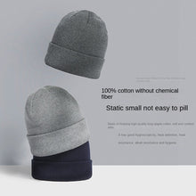 Lade das Bild in den Galerie-Viewer, Warm Winter Knit Beanie Hats Simple Black Men's Big Head Circumference Fashion Women Unisex