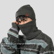 Lade das Bild in den Galerie-Viewer, Warm Winter Knit Beanie Hats Scarf Two-Piece Set Men and Women Windproof Thickening Fleece Lined Unisex