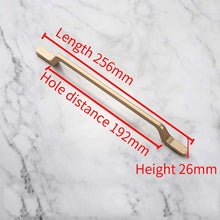 Load image into Gallery viewer, 2pcs Simple Style Matte Gold Cabinet Handles Solid Aluminum Alloy Kitchen Cupboard Pulls Drawer Knobs